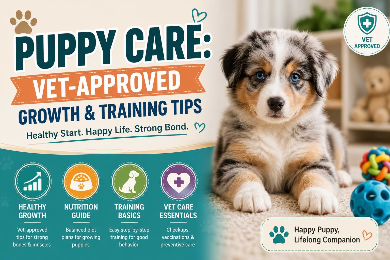 Puppy Care Vet-Approved Growth & Training Tips