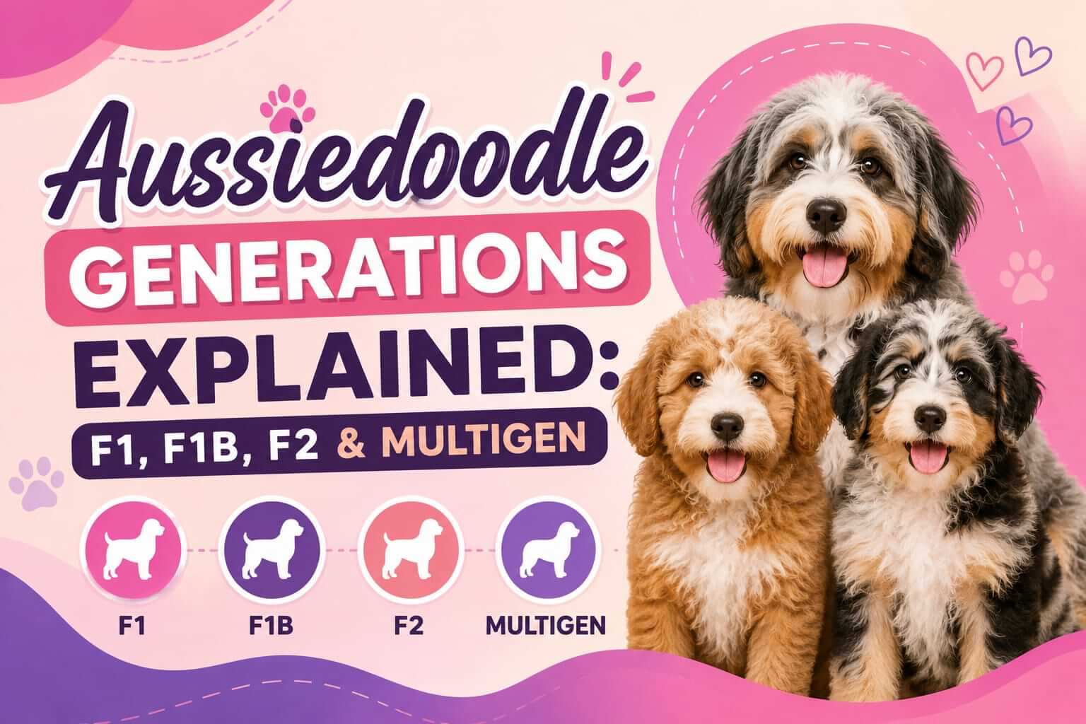 Aussiedoodle Generations Explained F1, F1B, F2 & Multigen