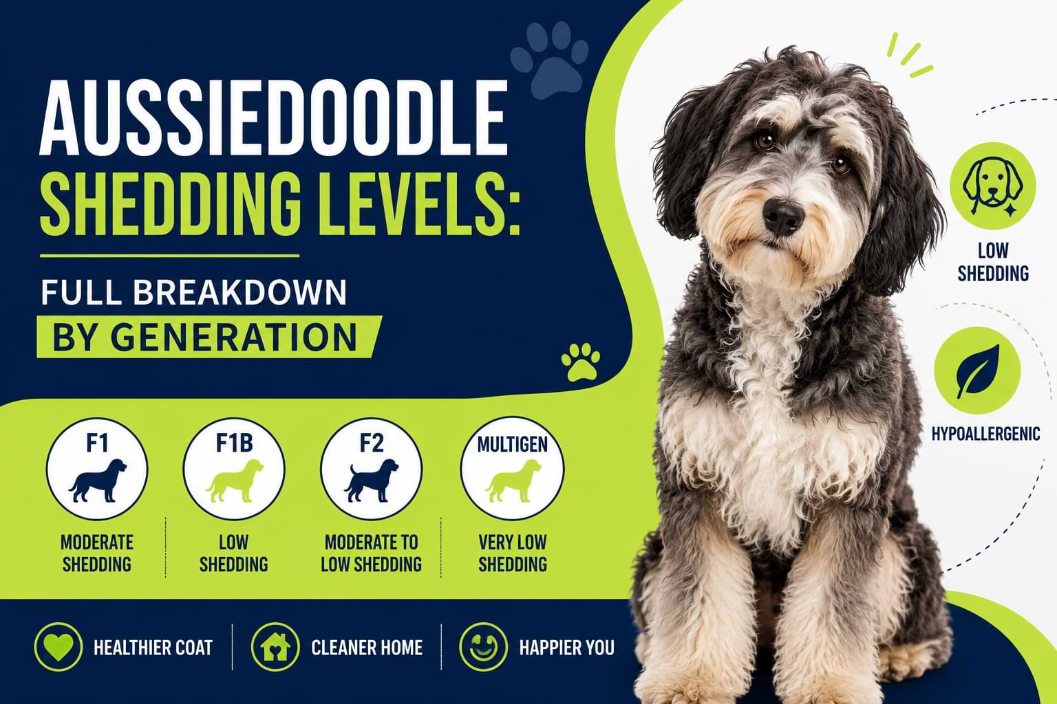 Aussiedoodle Shedding Levels Full Breakdown by Generation