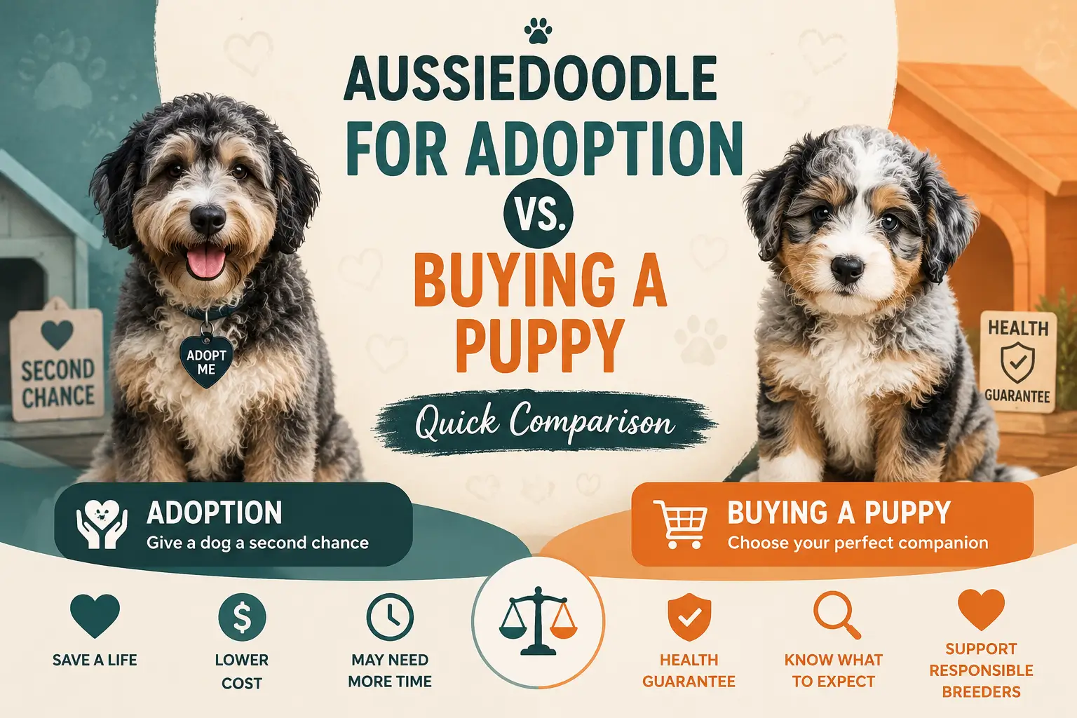 Aussiedoodle for Adoption vs. Buying a Puppy Quick Comparison