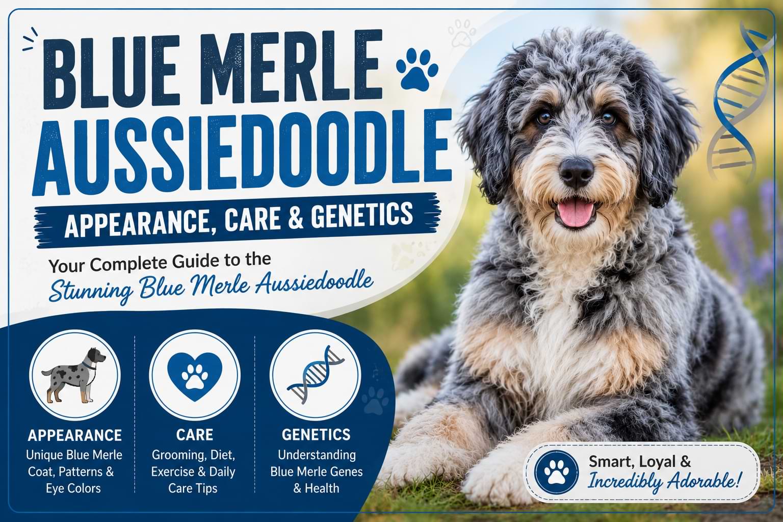 Blue Merle Aussiedoodle Appearance, Care & Genetics