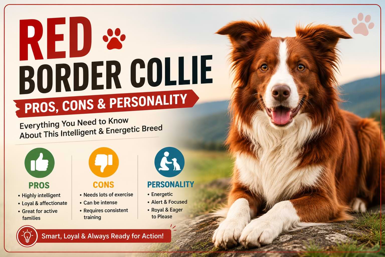 Red Border Collie Pros, Cons & Personality